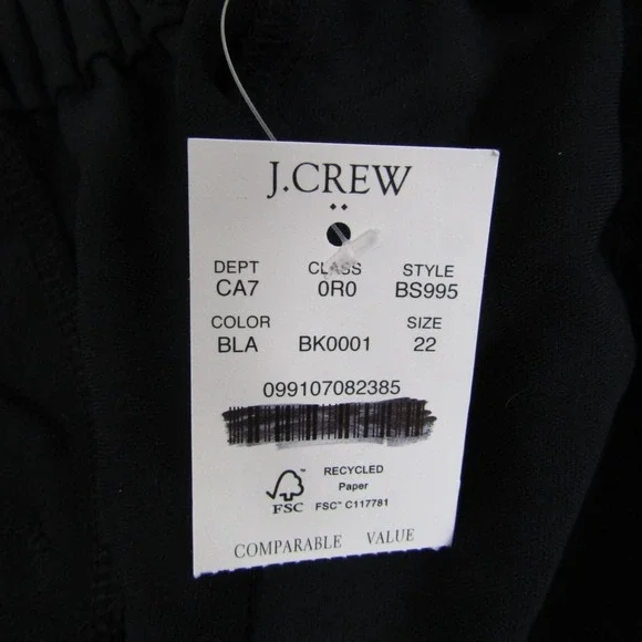 J Crew NEW NWT Womens 22 Black Jamie Pants Relaxed Fit Crop Tapered Leg - Picture 3 of 7